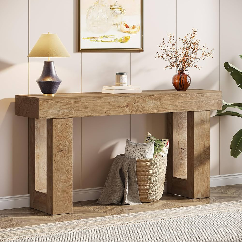Tribesigns 63-Inch Long Console Table, Wooden Rectangular Sofa Table Behind The Couch, Farmhouse ... | Amazon (US)