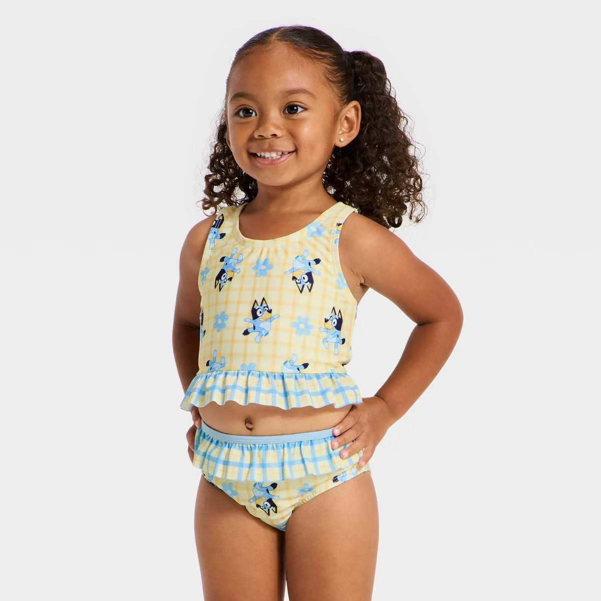 Toddler Girls' Bluey Ruffle Bikini - Yellow | Target