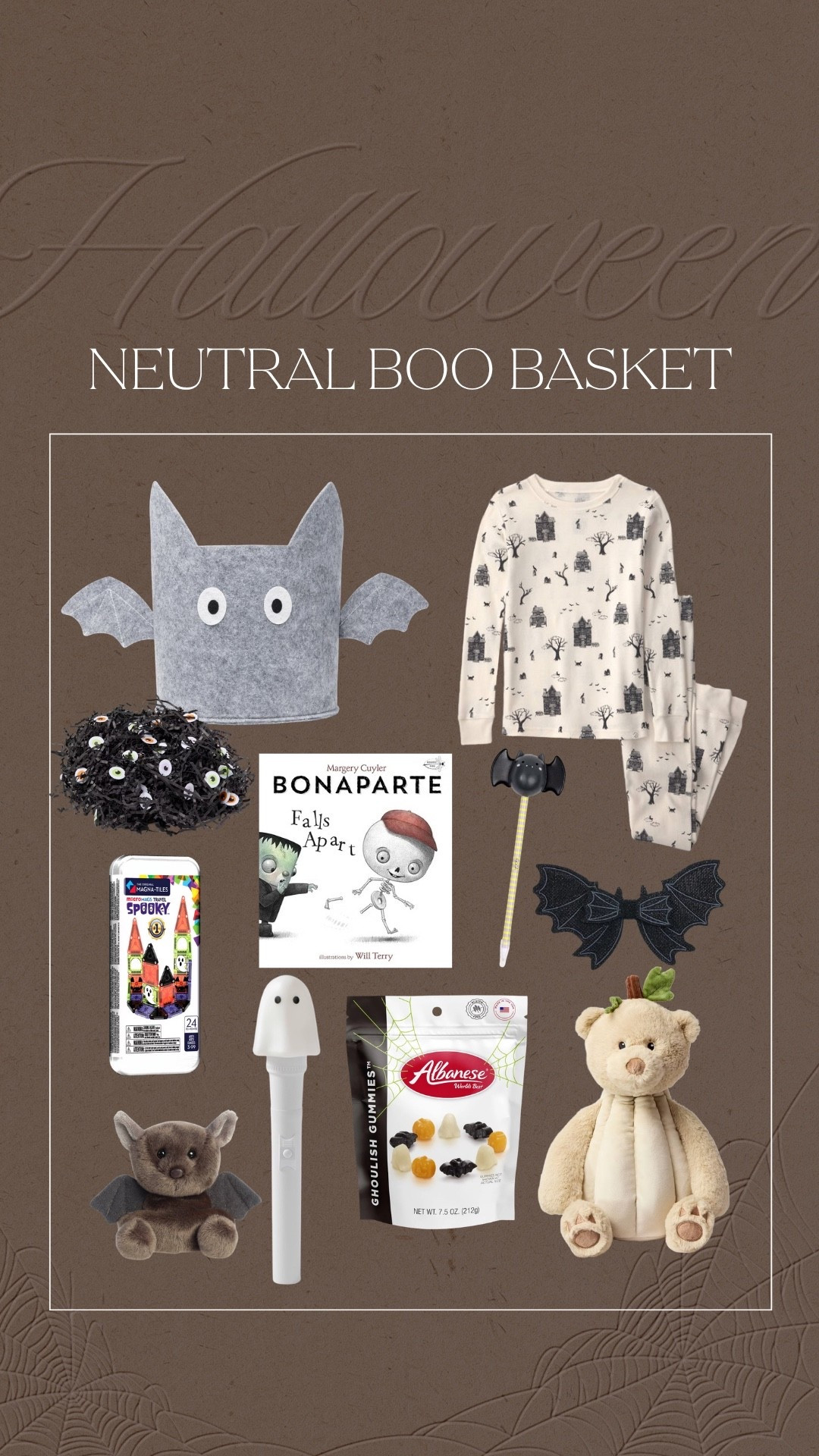 Neutral boo basket gift idea 🦇🤍

#boobasket #halloweengiftidea #spookyseason #halloween #target #halloweenpjs #halloweenbooks #kids #halloweenforkids

#LTKSeasonal #LTKmomlife #LTKKids