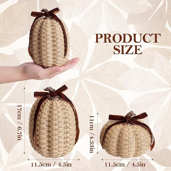 DN DECONATION Fall Pumpkin Decor, Fake Rattan Pumpkin Decorations for Home | Amazon (US)