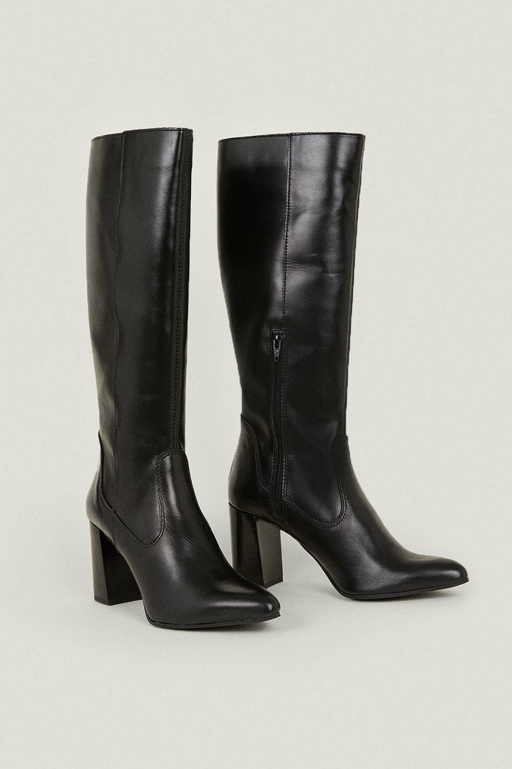 Leather Knee High Boot | Oasis UK & IE