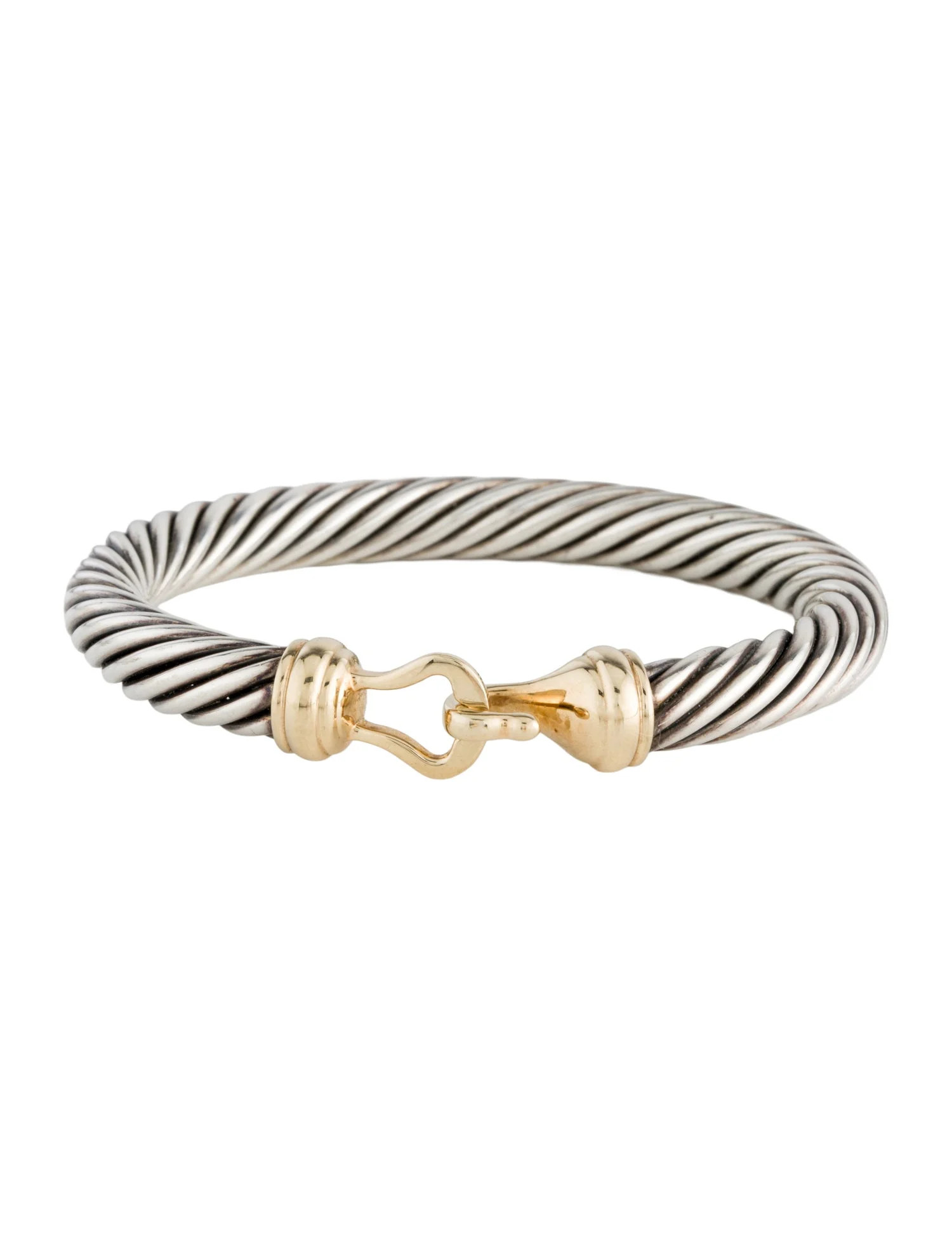David Yurman Two-Tone Buckle Classic Cable Bracelet - Bangle, Bracelets - DVY202446 | The RealRea... | The RealReal