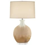Possini Euro Design Marci Modern Table Lamp 32" Tall Ceramic Ivory Drip Glaze Off White Oval Shad... | Walmart (US)