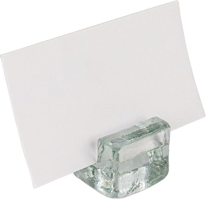 Creative Co-Op Glass Cube Place Card/Photo Holders with Paper Cards, Clear, Set of 6 | Amazon (US)