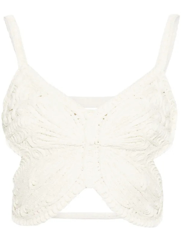 butterfly sleeveless crop top | Farfetch Global