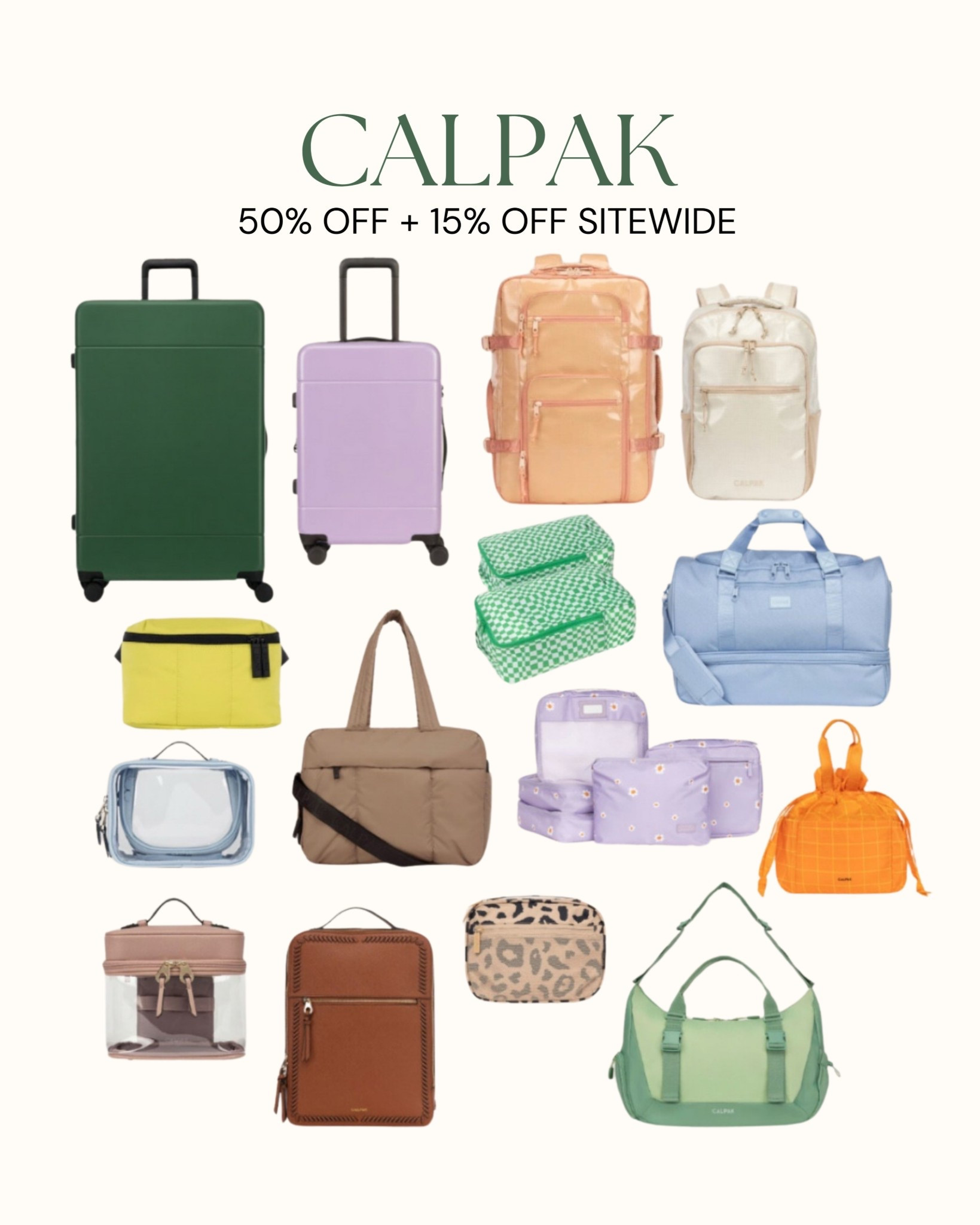 [9/30/25] calpak is currently up to 50% off select items + 15% off sitewide! favorites are linked! I’m constantly using the Terra 26L Laptop Duffel and the Luka Duffel as my personal item when I travel 

#LTKItBag #LTKSaleAlert #LTKTravel