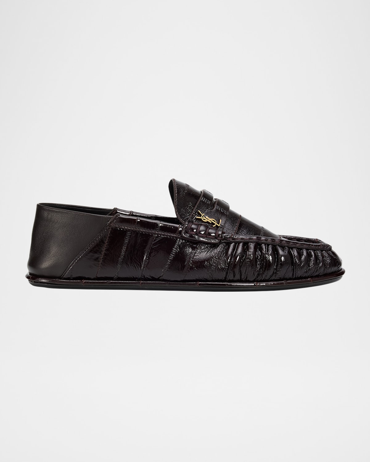 Le Eel Leather Penny Loafers | Neiman Marcus
