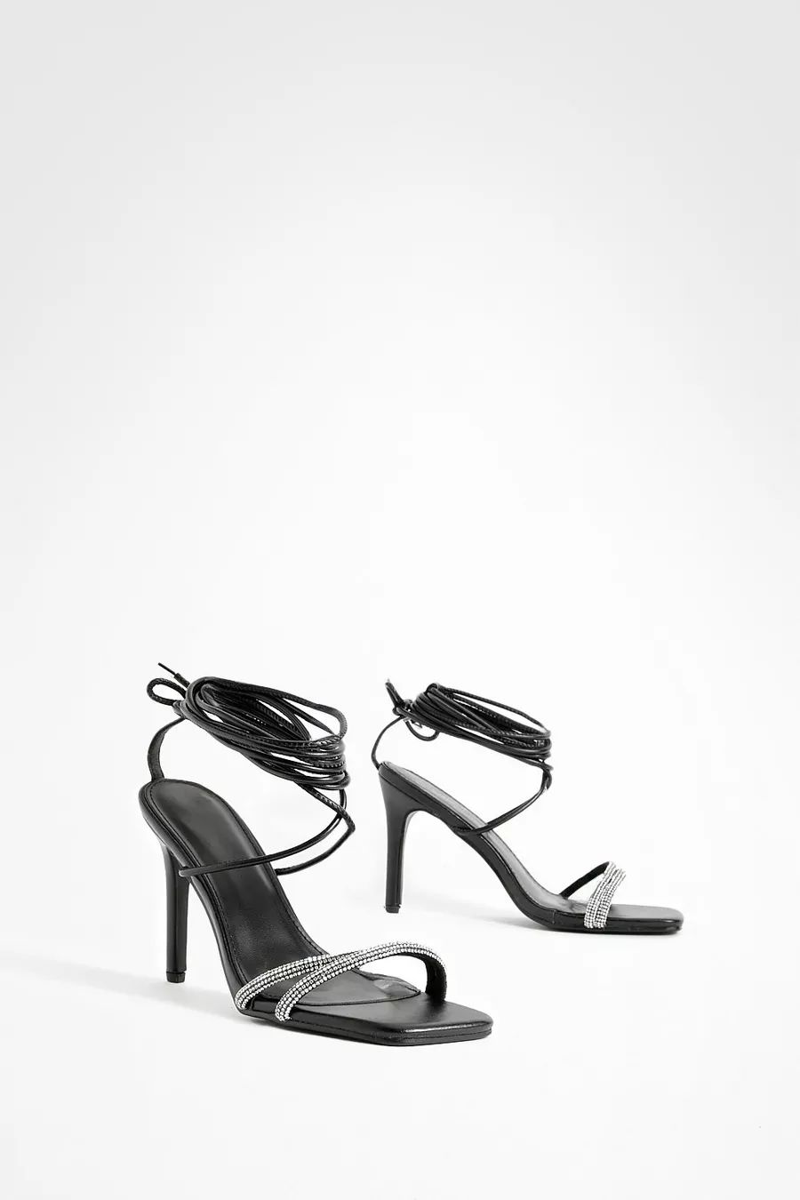 Embellished Strappy Stiletto Heels | boohoo (US & Canada)