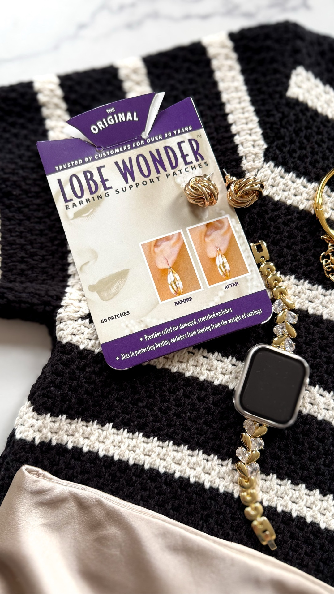 Love to wear big earrings but your lobes can’t keep up? I got you girl! I been using these stickers that go right behind the lobe to give a bit extra support for years and I think everyone that likes to wear big earrings should get this. Plus, a small package is under $10 ✨💖 Your are welcome 🤗 

#LTKBeauty #LTKgrwm #LTKootd