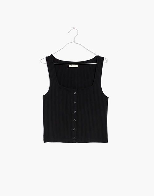 Ribbed Button-Front Crop Tank | Madewell