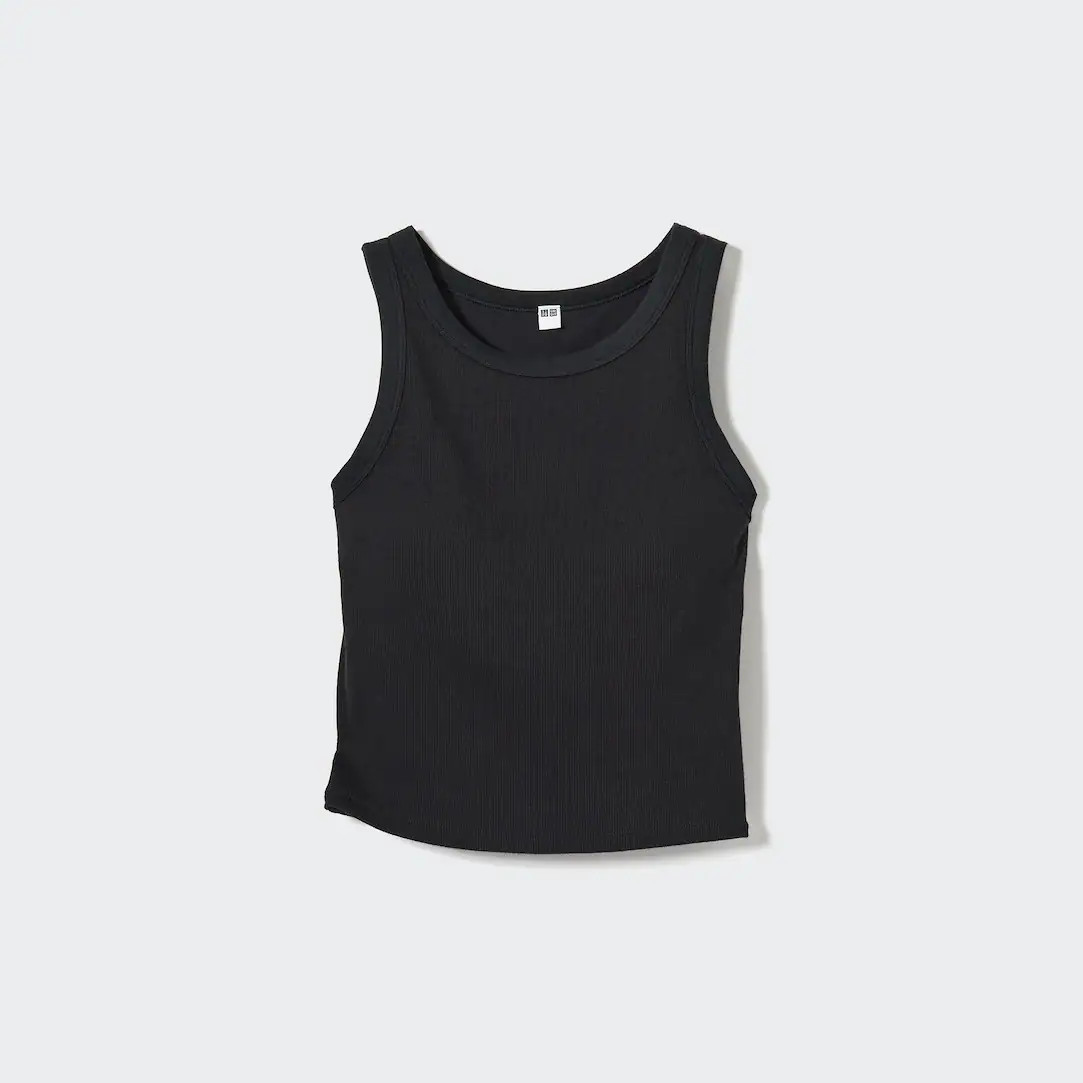 Ribbed Cropped Fit Sleeveless Bra Top | UNIQLO (UK)