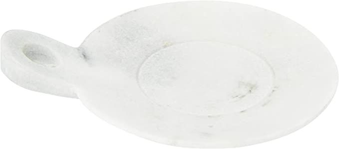 Creative Co-Op Large Marble Handle Dish, 7" x 6", White | Amazon (US)