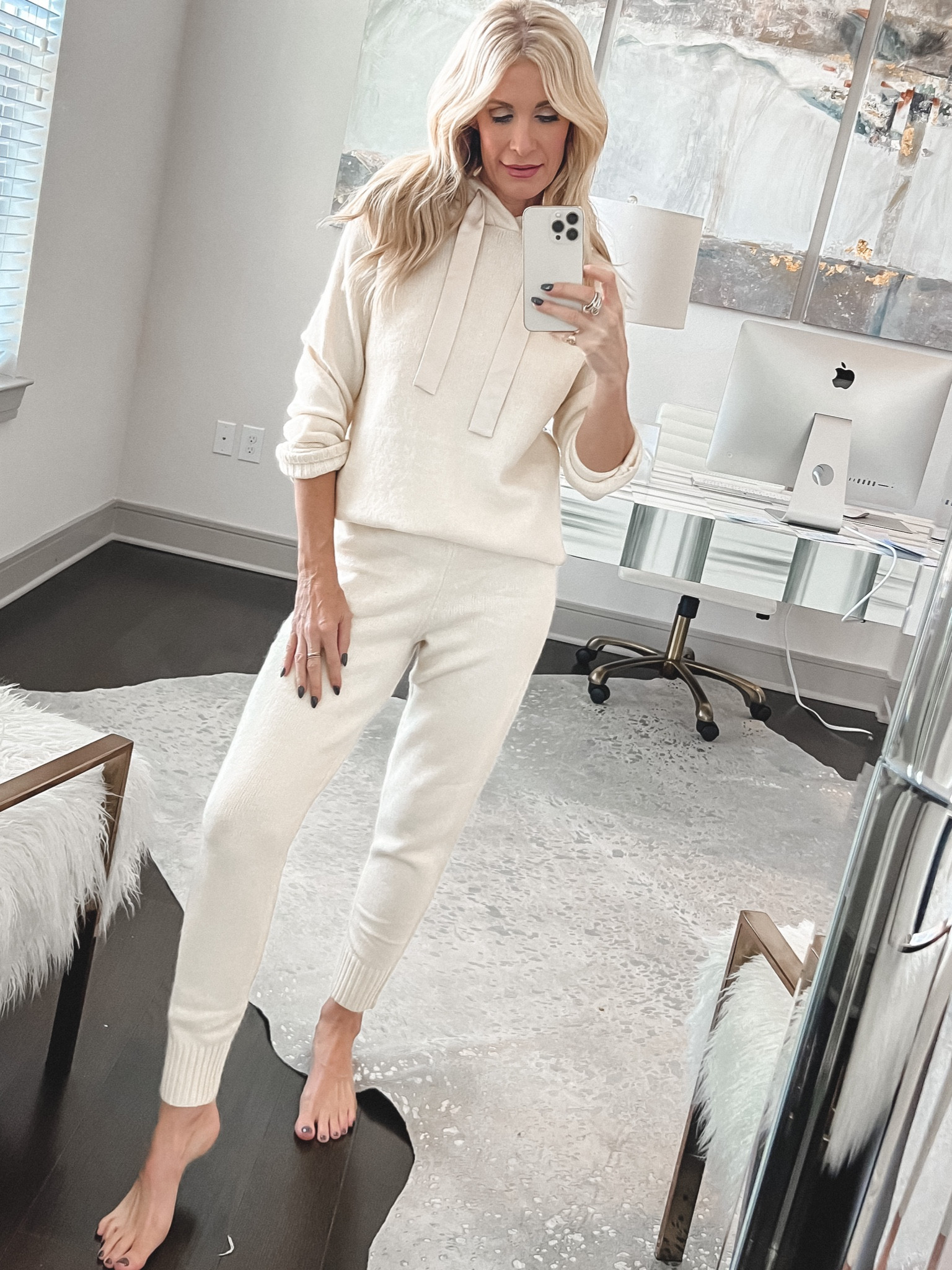 Obsessed with this super cozy lounge set on major sale🤍🤍 I'm wearing an XS.

#LTKCyberweek #LTKsalealert #LTKunder50