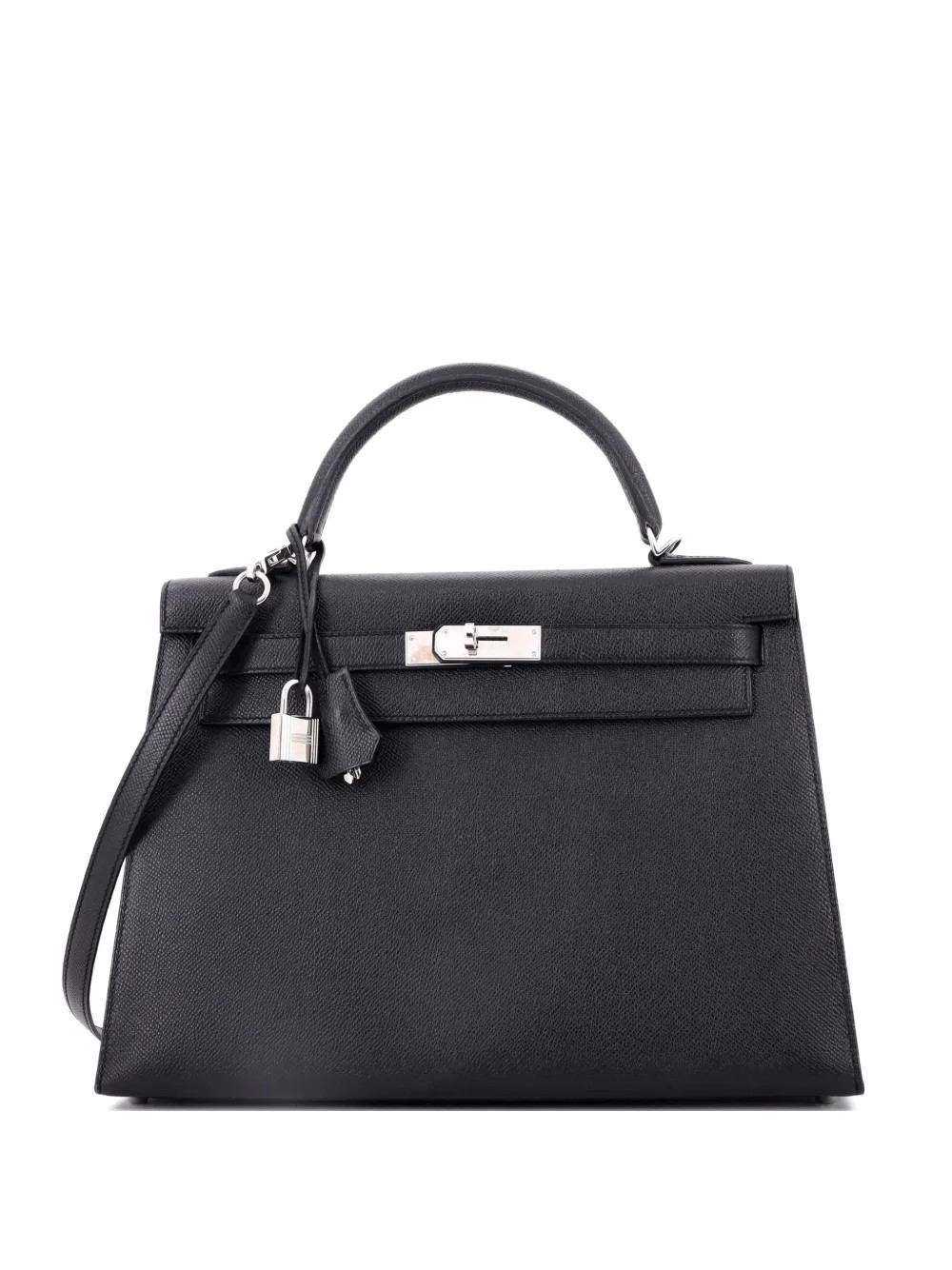 Hermès Pre-Owned Kelly Handbag Black Epsom With Palladium Hardware 32 Satchel | Black | FARFETC... | Farfetch Global