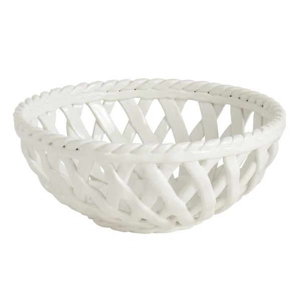 9.5" Round Bread Basket, White | Wayfair North America