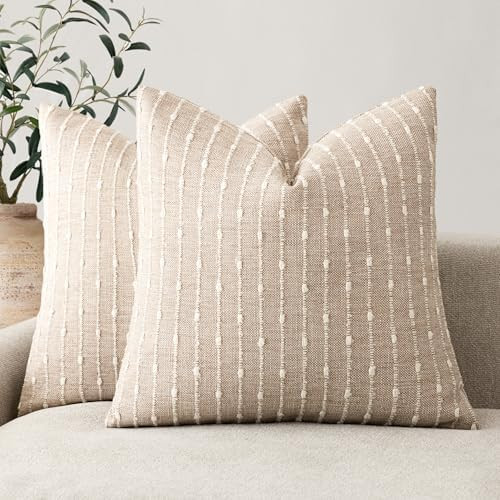 Amazon.com: Foindtower Pack of 2 Decorative Jacquard Boucle Throw Pillow Covers Accent Textured S... | Amazon (US)