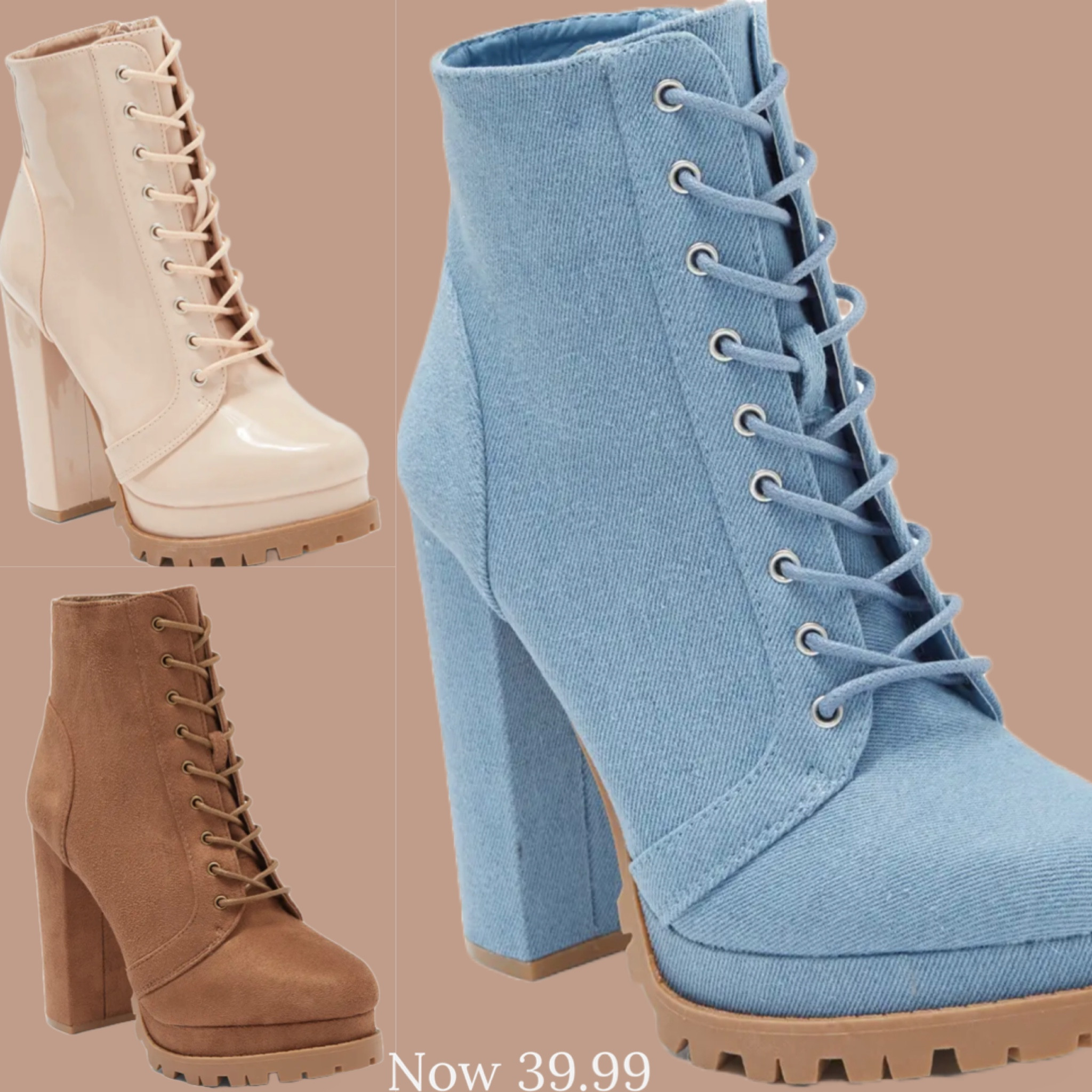 These amazing laced boots with this high heels are perfect for the fall fits! #bluelacedboots 

#LTKsalealert #LTKshoecrush #LTKunder50