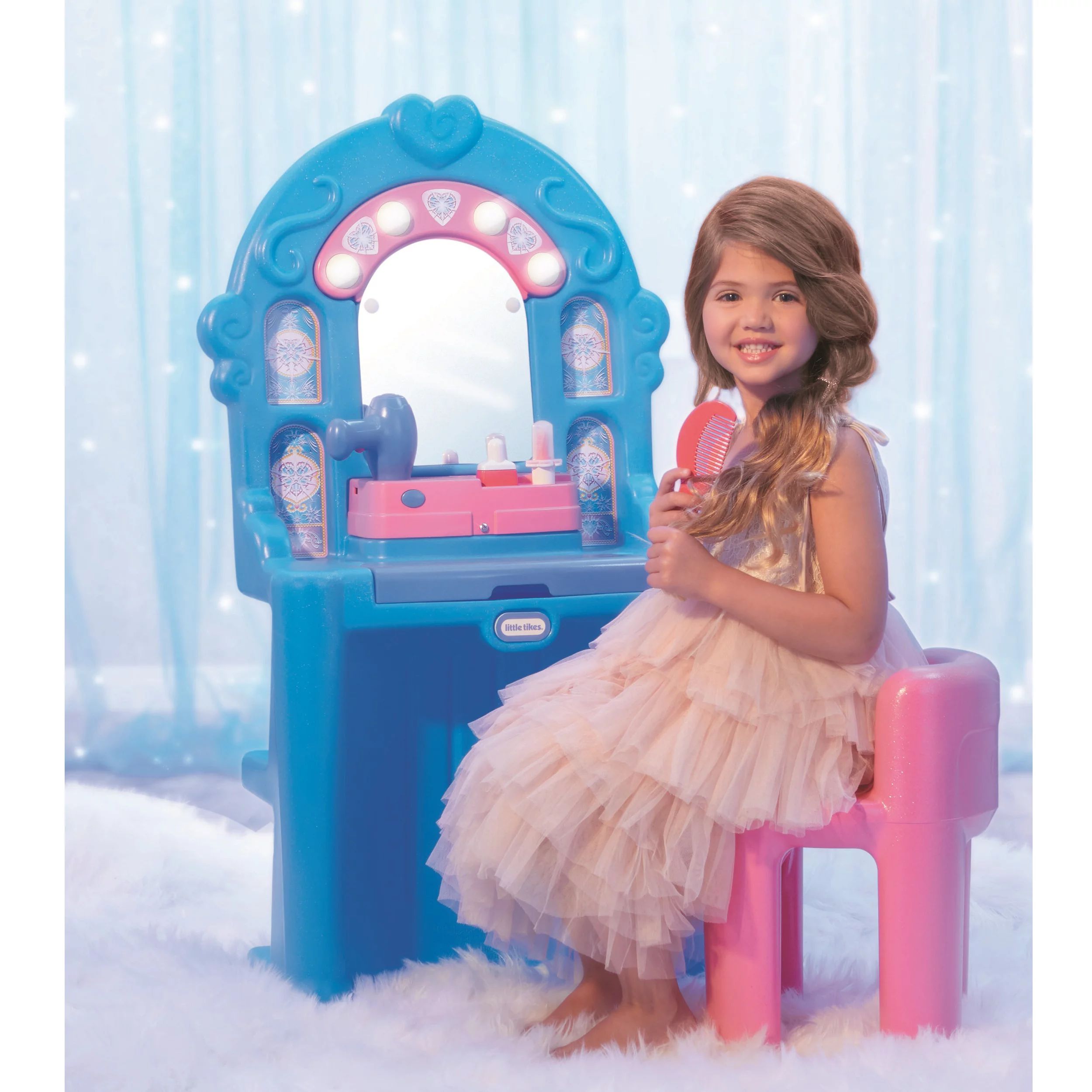 Little Tikes Ice Princess Magic Mirror Toy Vanity Table and Chair with Lights, Sounds and Pretend... | Walmart (US)