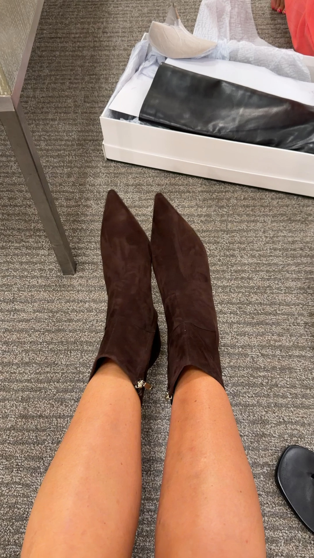 We love a low heel + pointy toe 
Chocolate brown bootie 
I got my tru size

#LTKootd #LTKOver40 #LTKSaleAlert