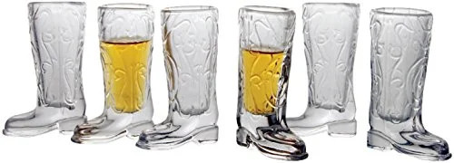 Glass Shot Glasses, Set of 6 Fun Shaped Cowboy Boots, 1.5 Ounce , Clear Heavy Base Whiskey Drinki... | Walmart (US)