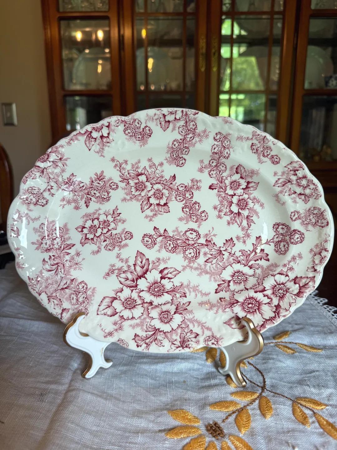 11" Scalloped Edge Dogwood Pink Pattern Platter by Taylor, Smith & Taylor - Etsy | Etsy (US)