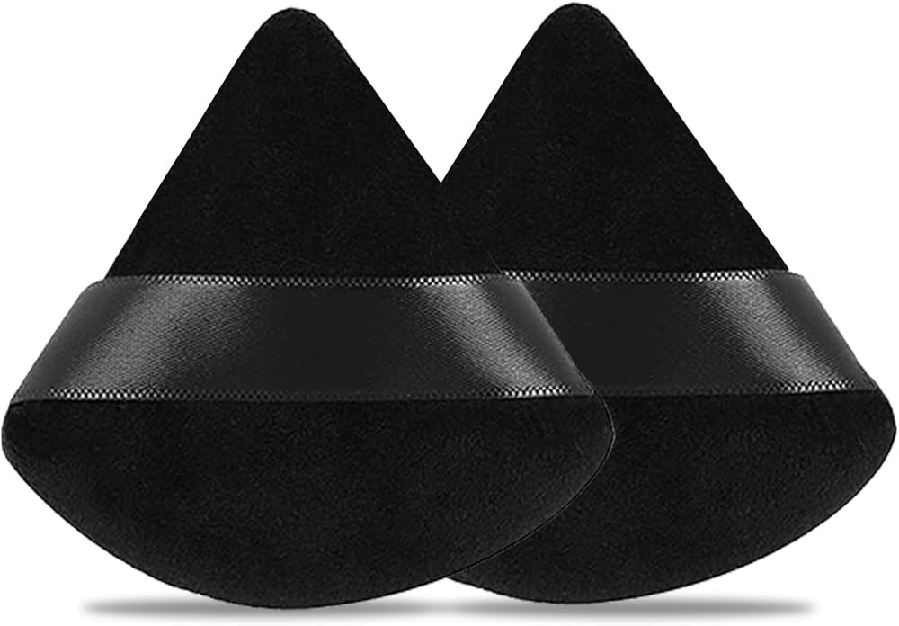 2 Pieces Powder Puff Face Cosmetic 2.76 Inch Soft Triangle Powder Puffs Washable Reusable Velour ... | Amazon (US)