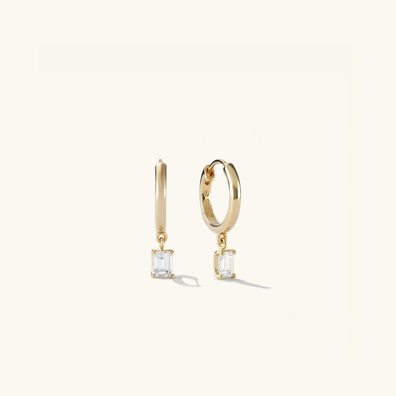 Emerald Cut Topaz Hoops - $98 | Mejuri (Global)