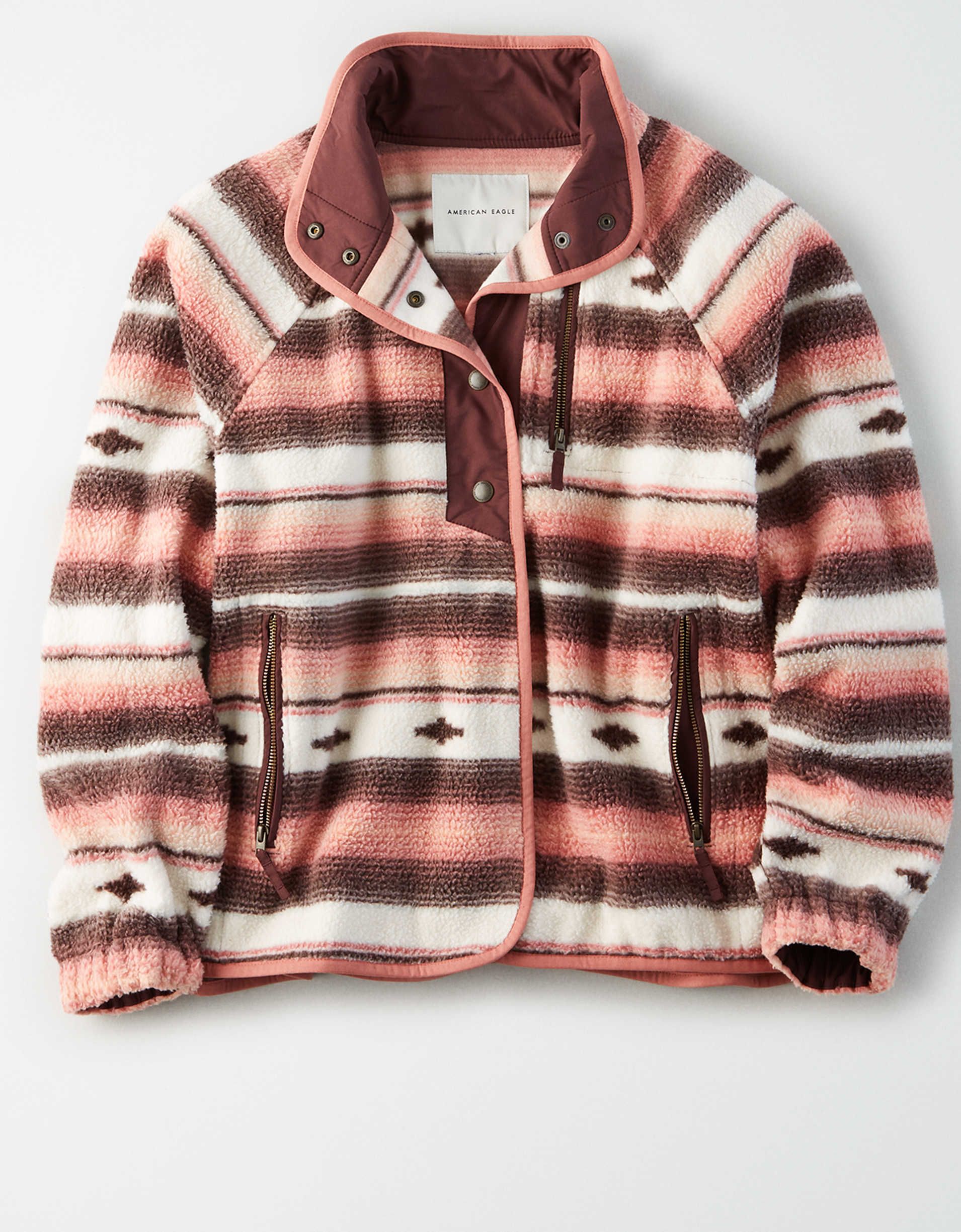 AE Printed Fleece Jacket | American Eagle Outfitters (US & CA)