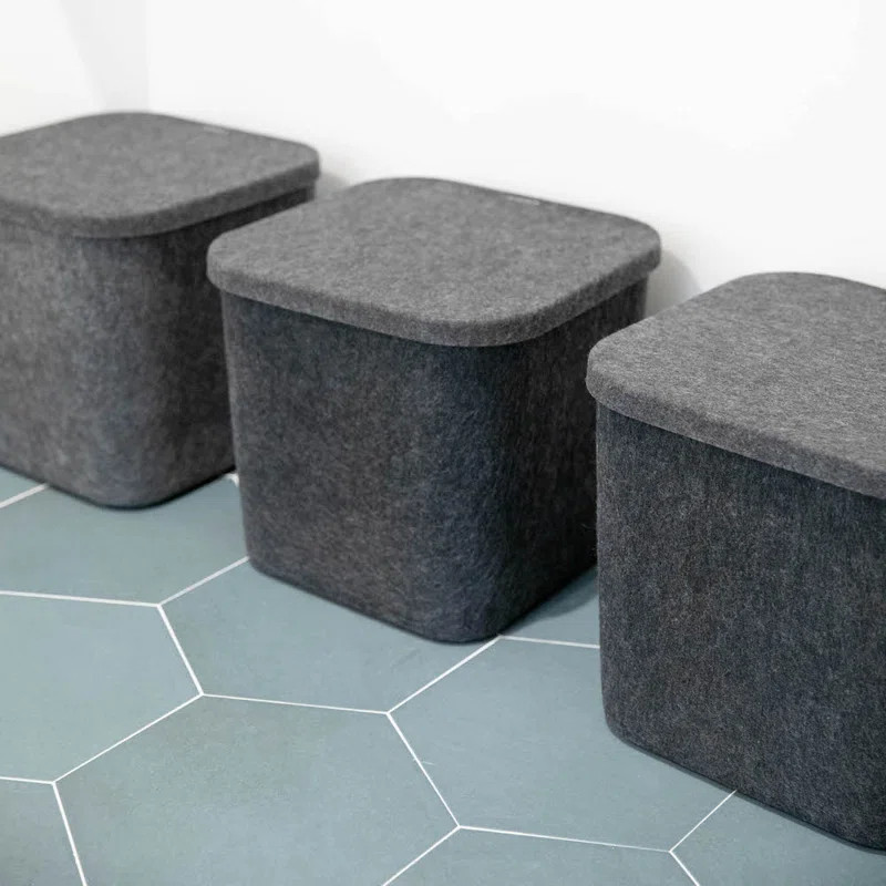 Sculpted Felt Storage Bin with Lid | Wayfair North America