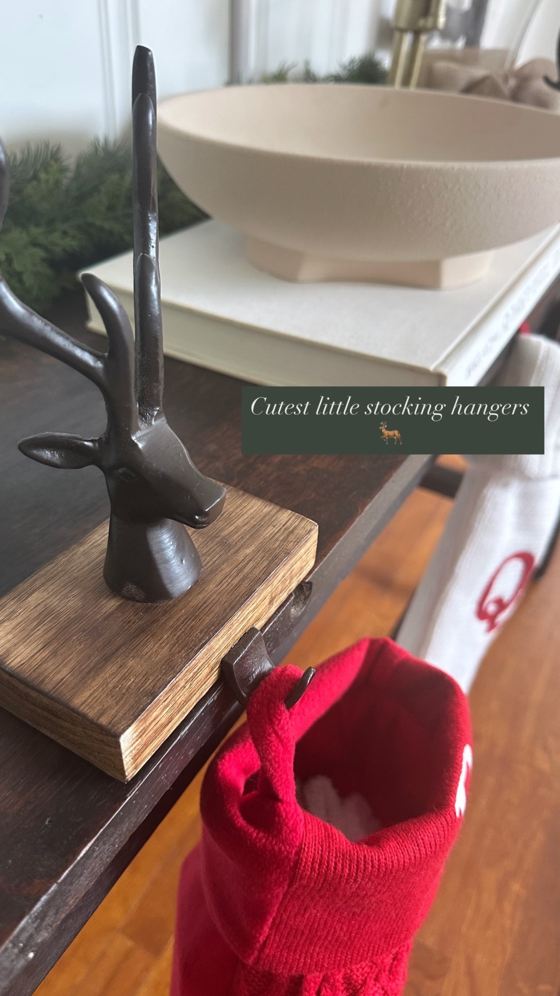 The cutest little stocking hangers 🧦🦌

#LTKHoliday #LTKHome #LTKSeasonal