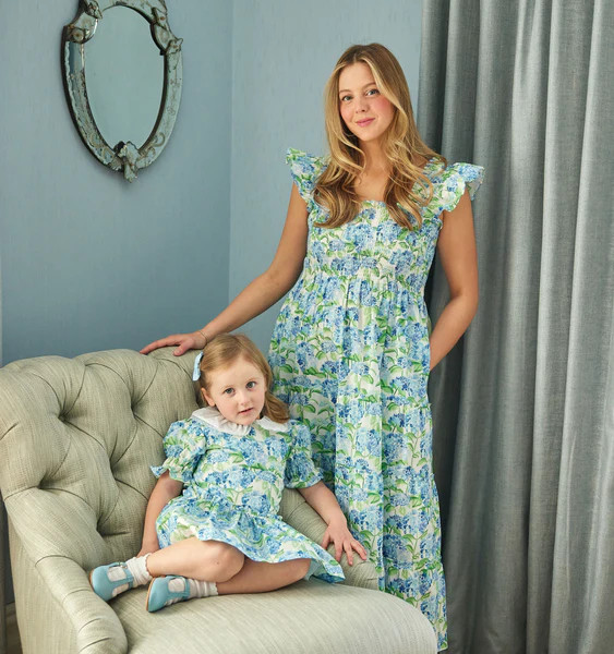 The Hill House x La Coqueta Ellie Nap Dress - Blue Watercolor Hydrangea | Hill House Home US