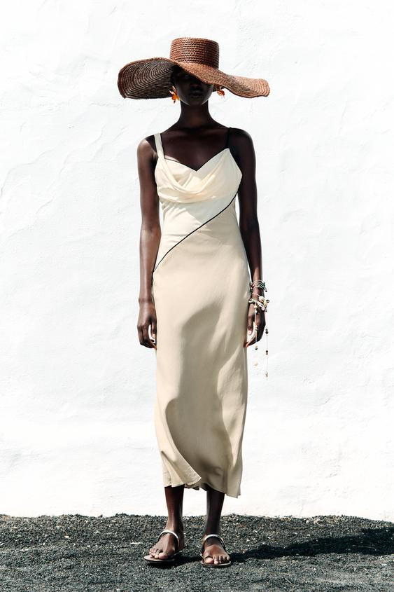 CONTRAST MIDI DRESS | Zara UK