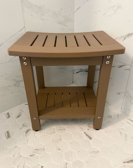 Love my new shower bench!  This is the brown color. 

 Shower bench can be applied to a variety of occasions. Perfect fit in Shower Stall / Major Bath / Stand Up Shower / Walk in Shower. Great corner table beside the Tub. Nice storage unit in Kitchen / Living Room / Bedroom / Yoga Room / Garage. Attractive outdoor table for Porch / Bench and Plant stand on Balcony

#LTKhome