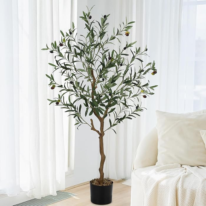 4FT Artificial Olive Tree, 120cm Large Tall Fake Plants, Artificial Olive Plants with Lifelike Le... | Amazon (UK)