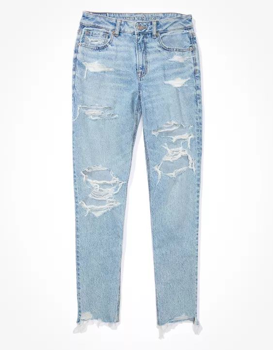 AE Strigid Ripped Mom Jean | American Eagle Outfitters (US & CA)