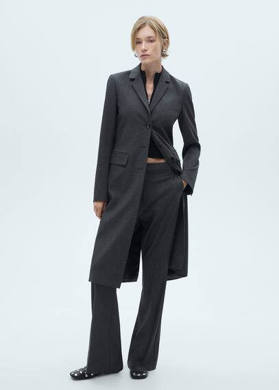 Long straight-fit coat grey - Women - M - MANGO | Mango (US/MX/AU)
