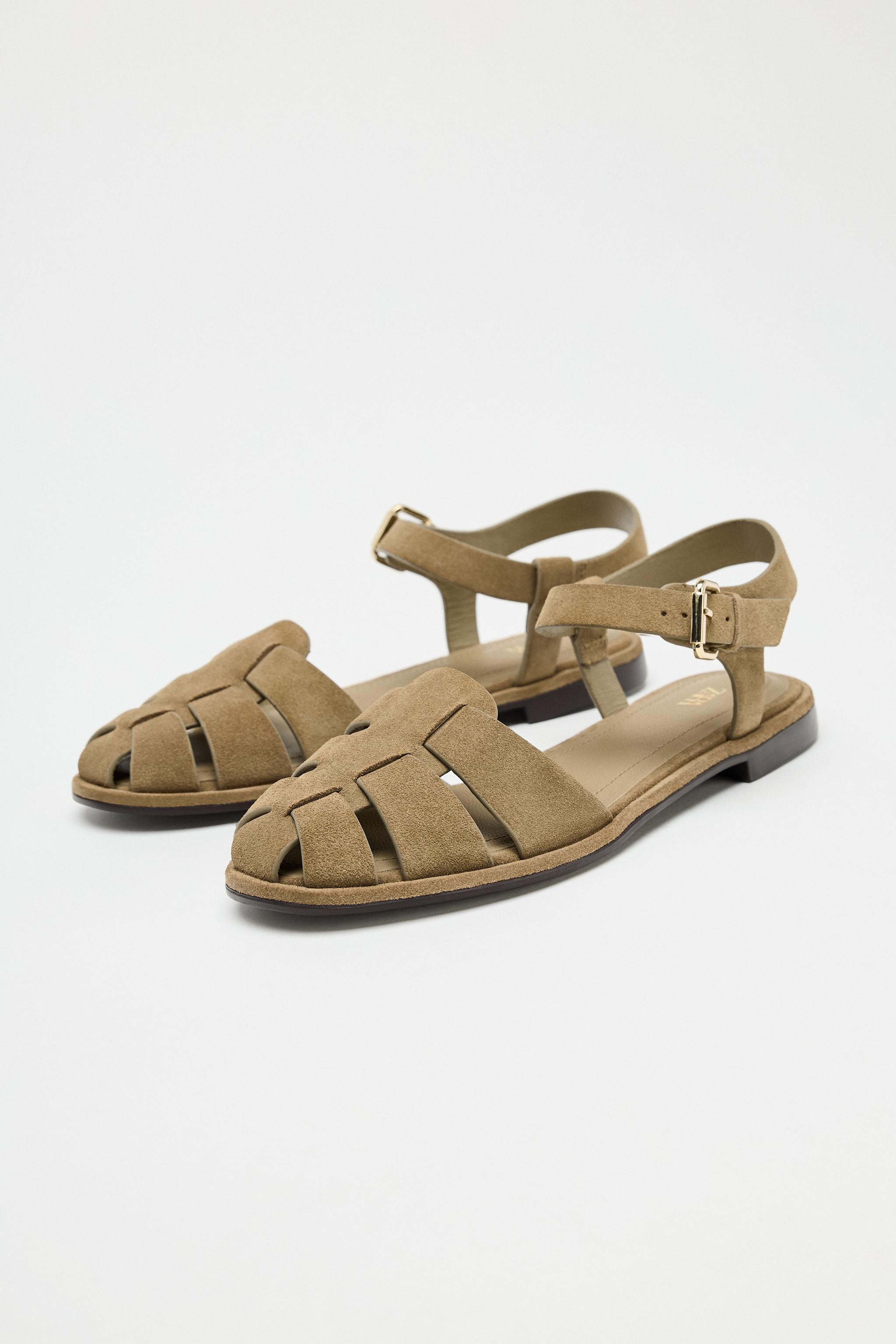 SUEDE FISHERMAN SANDALS | Zara US