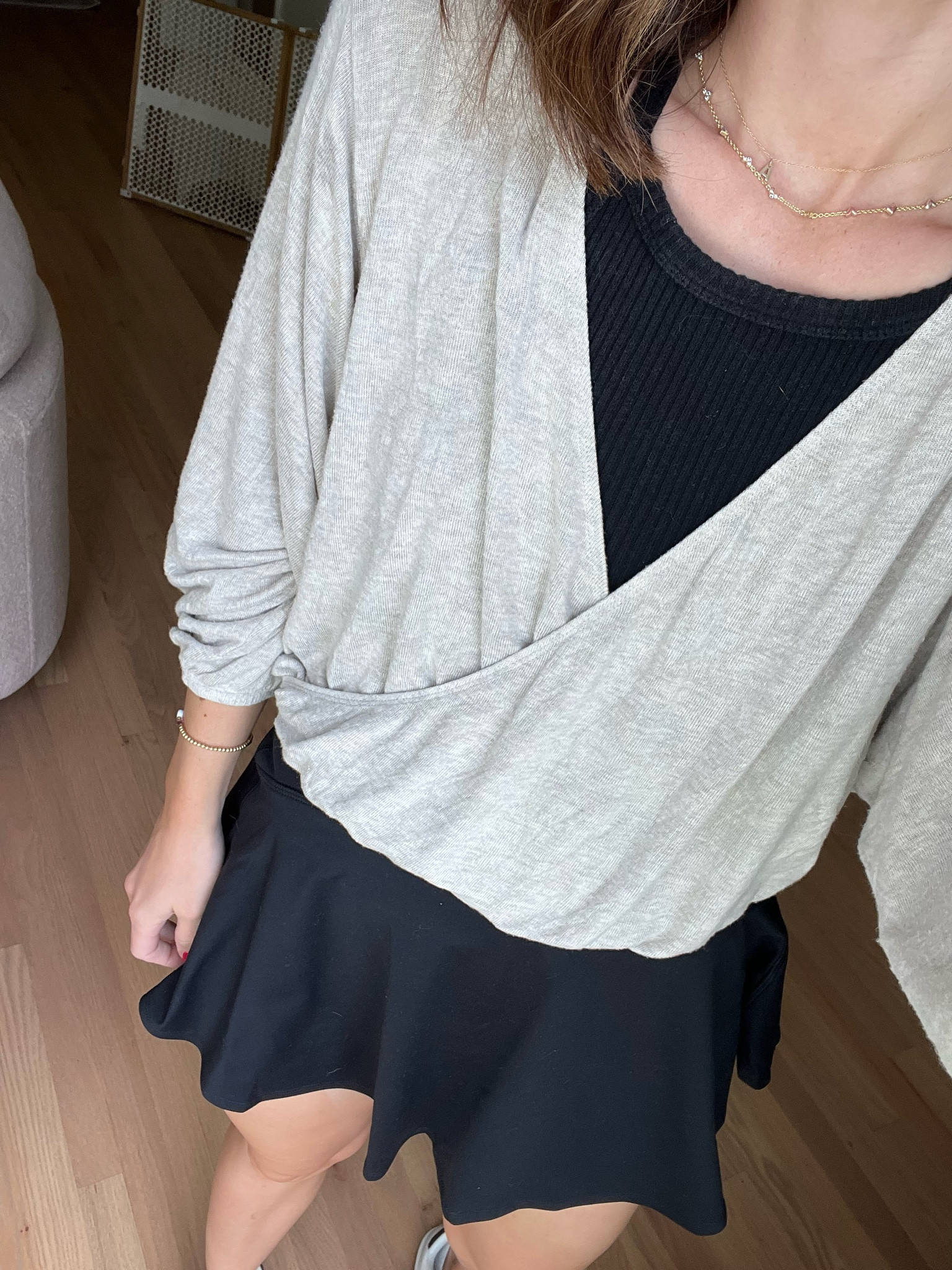 Athletic skirt // wrap pullover // longline bralette 

#LTKFind #LTKSeasonal #LTKstyletip