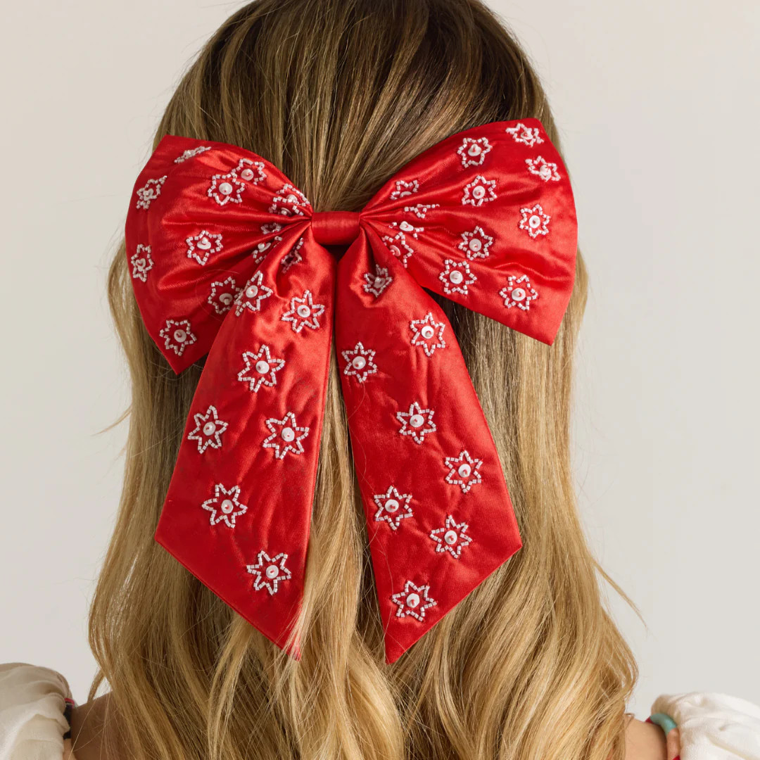 Free Spirit Embellished Satin Hair Bow | Accessory To Love