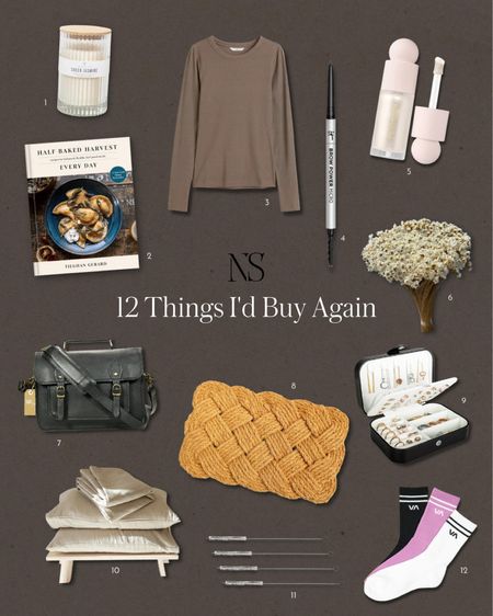 12 Things I’d Buy Again // crew neck long sleeve // my makeup go-to’s // linen bedding // jewelry travel case // spring dried flowers 

#LTKhome #LTKunder100 #LTKbeauty
