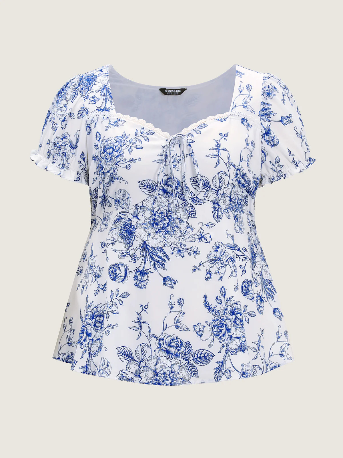 Floral Print Stretchy Waist-Defining Blouse | Bloomchic
