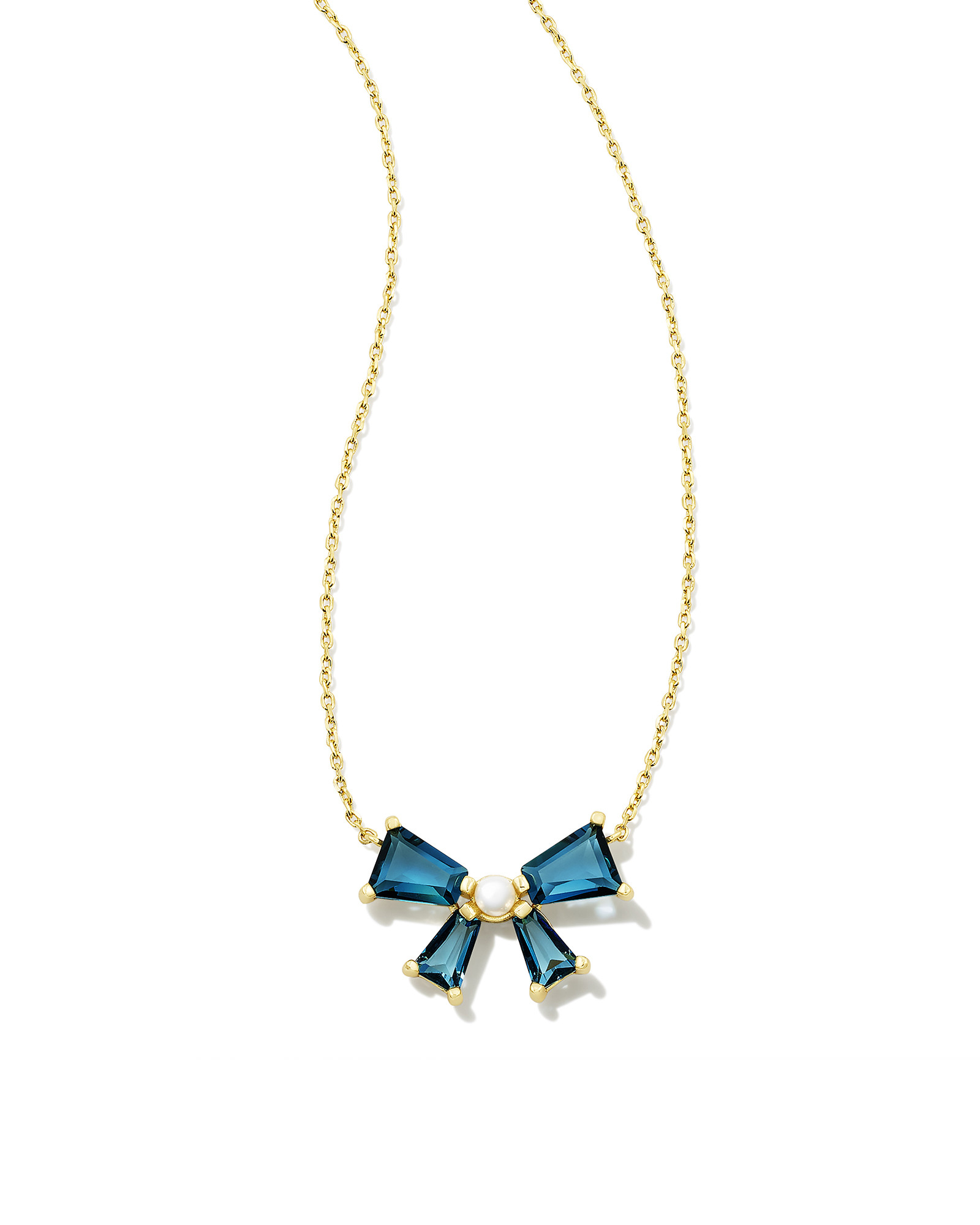 Blair Gold Bow Short Pendant Necklace in Teal Mix | Kendra Scott | Kendra Scott