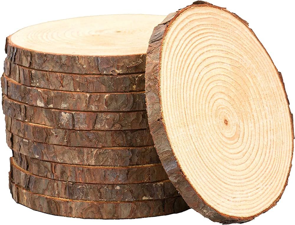 Set of (12) 7-8 inch Wood Slices for centerpieces! Wood Slice centerpieces, Wood Rounds, Tree Sli... | Amazon (US)