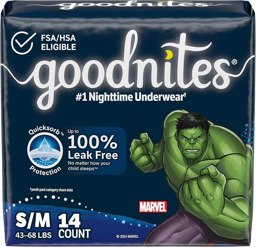 Goodnites Boys' Nighttime Bedwetting Underwear, Size S/M (43-68 lbs), 14 Ct, Packaging May Vary | Amazon (US)