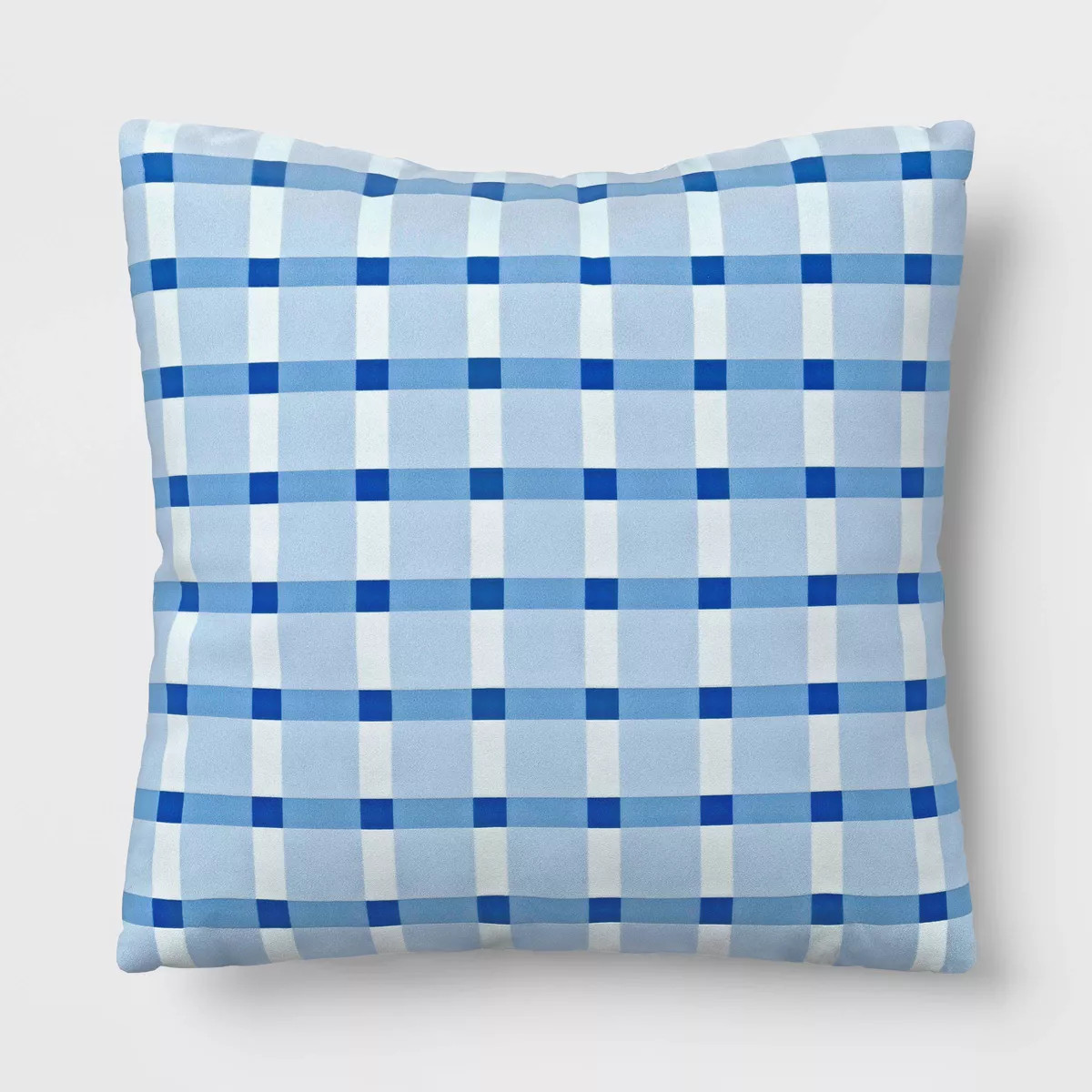 17"x17" Plaid Reversible Square Outdoor Pillow Blue - Room Essentials™ | Target
