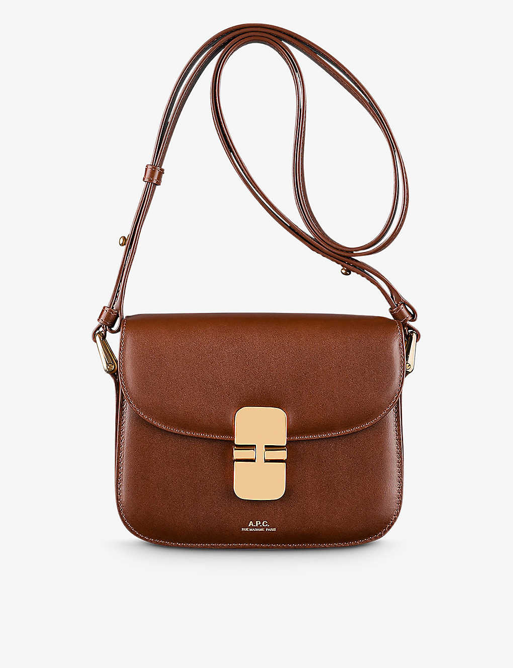 Grace brand-foiled mini leather cross-body bag | Selfridges