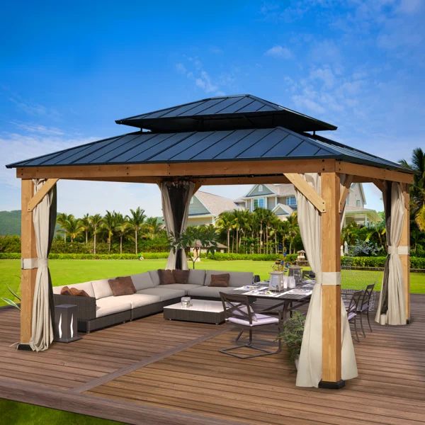 15 Ft. W x 13 Ft. D Metal Patio Gazebo | Wayfair North America