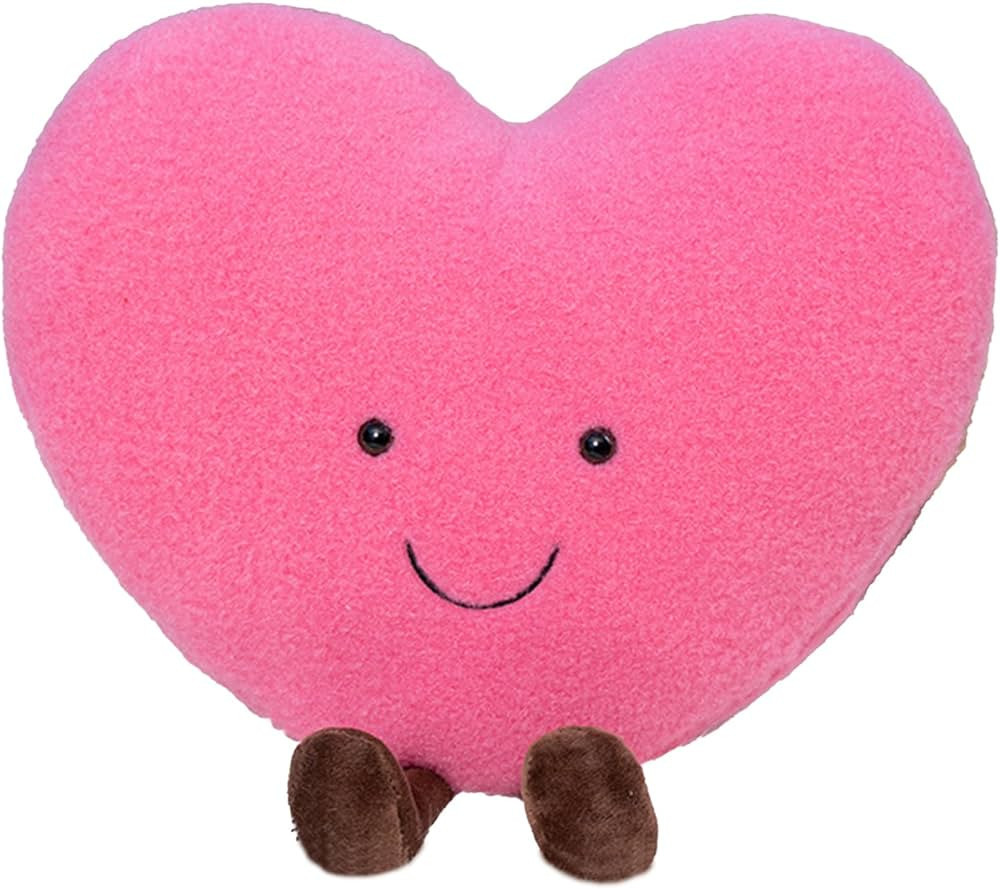 noxozoqm Cute Heart Pillow, Red Heart Shaped Pillows, Pink Heart Pillows Soft Fluffy Pillows for ... | Amazon (US)