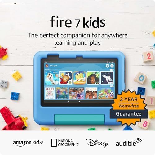 Amazon Fire 7 Kids tablet, ages 3-7 | Encourage curiosity with a tablet designed for growing youn... | Amazon (US)