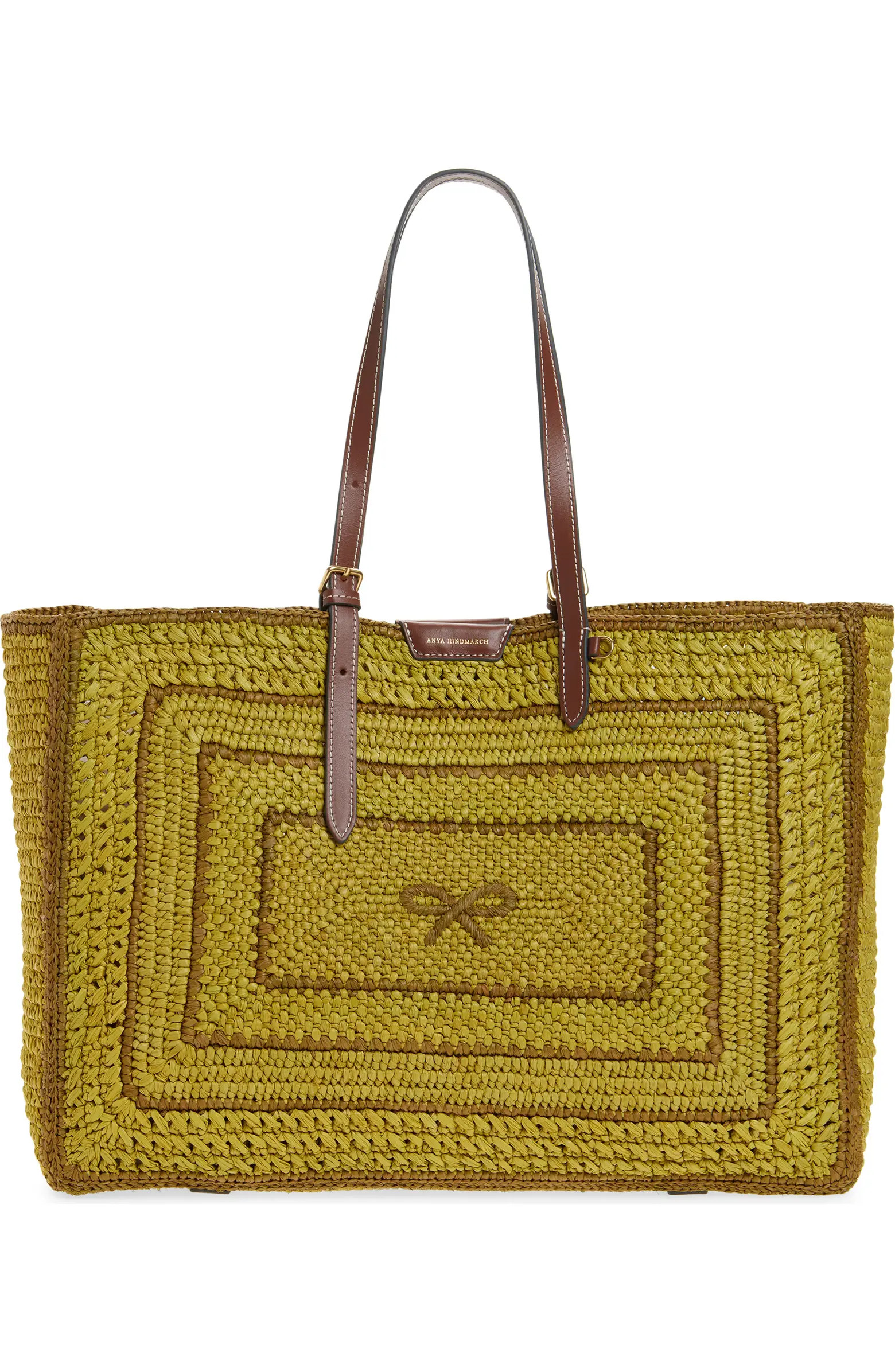 East West Bow Raffia Tote | Nordstrom